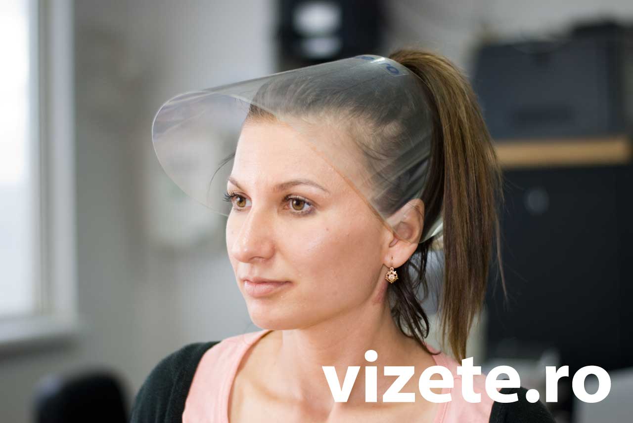 Vizeta de protectie rabatabila / viziera rabatabila de protectie fata la coronavirus.